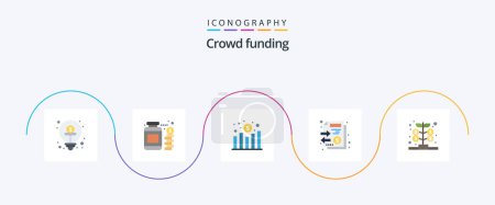 Ilustración de Crowdfunding Flat 5 Icon Pack Including fund. stack. savings. files. revenue - Imagen libre de derechos