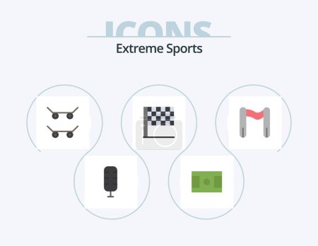 Illustration for Sport Flat Icon Pack 5 Icon Design. . flag. start - Royalty Free Image