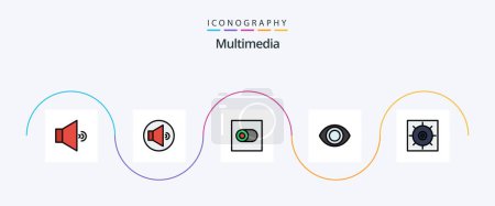 Ilustración de Multimedia Line Filled Flat 5 Icon Pack Including . control. - Imagen libre de derechos