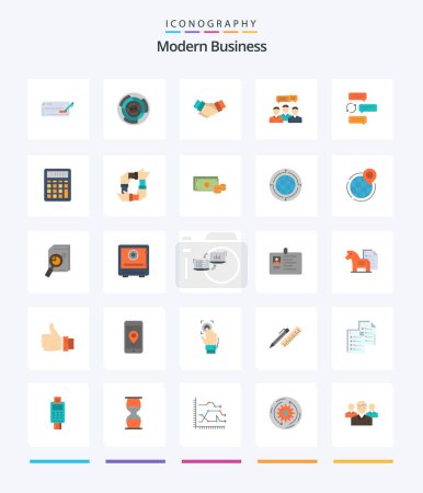 Illustration for Creative Modern Business 25 Flat icon pack  Such As partners. business. challenge. agreement. maze - Royalty Free Image