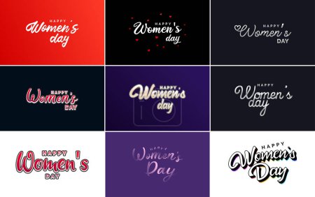 Illustration for International Women's Day vector hand-written typography background - Royalty Free Image