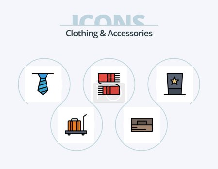 Illustration for Clothing and Accessories Line Filled Icon Pack 5 Icon Design. dry. clothing. fashion. care. scale - Royalty Free Image