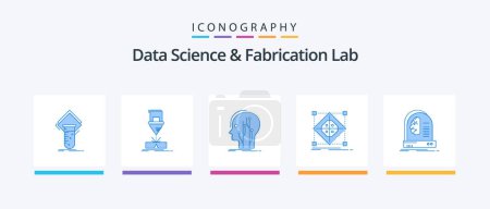 Téléchargez les illustrations : Data Science And Fabrication Lab Blue 5 Icon Pack Including grid. architecture. laser. network. human. Creative Icons Design - en licence libre de droit