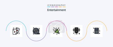 Illustration for Entertainment Line Filled Flat 5 Icon Pack Including mic. microphone. video. holiday. party - Royalty Free Image