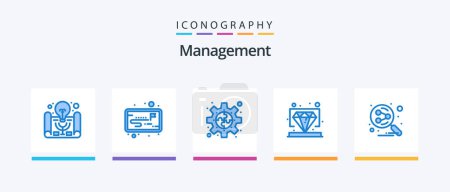 Illustration for Management Blue 5 Icon Pack Including share. vip. gear. value. diamond. Creative Icons Design - Royalty Free Image