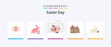 Illustration for Easter Flat 5 Icon Pack Including easter. day. passboard. birthday. gift. Creative Icons Design - Royalty Free Image