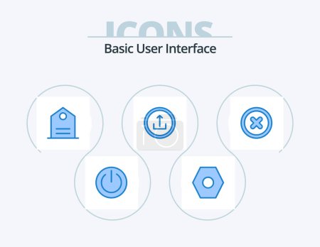 Ilustración de Basic Blue Icon Pack 5 Icon Design. canceled. navigation. basic. mobile. basic - Imagen libre de derechos