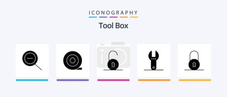 Téléchargez les illustrations : Tools Glyph 5 Icon Pack Including . tool. . Creative Icons Design - en licence libre de droit