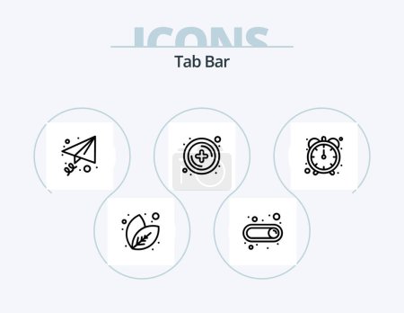 Ilustración de Tab Bar Line Icon Pack 5 Icon Design. . player. switch. movie. settings - Imagen libre de derechos