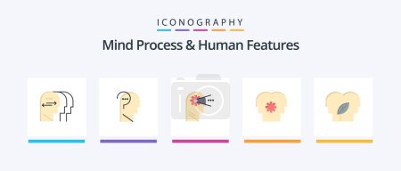 Ilustración de Mind Process And Human Features Flat 5 Icon Pack Including eco mind. setting. cognitive. mind. brain. Creative Icons Design - Imagen libre de derechos