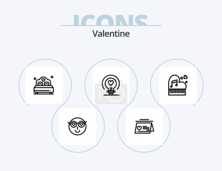 Téléchargez les illustrations : Valentine Line Icon Pack 5 Icon Design. book. heart. user. love. wedding - en licence libre de droit