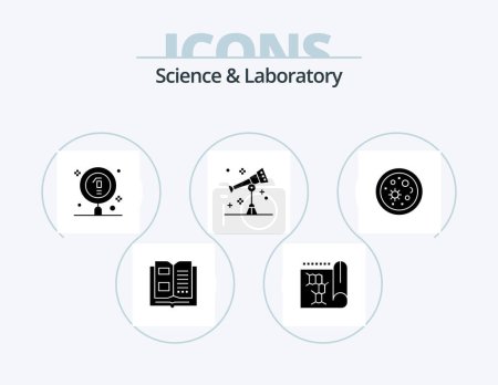 Téléchargez les illustrations : Science Glyph Icon Pack 5 Icon Design. biology. space. biology. science. science - en licence libre de droit