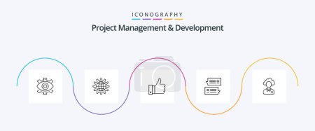 Illustration for Project Management And Development Line 5 Icon Pack Including like. remarks. business. appriciate. work - Royalty Free Image