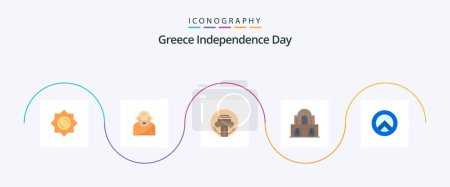 Illustration for Greece Independence Day Flat 5 Icon Pack Including greece. shield. type. easter. christmas - Royalty Free Image