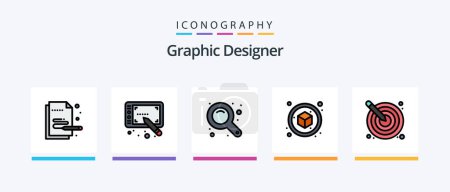 Ilustración de Graphic Designer Line Filled 5 Icon Pack Including keypad. key. mouse. board. graphic. Creative Icons Design - Imagen libre de derechos