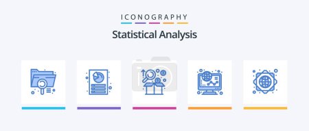 Téléchargez les illustrations : Statistical Analysis Blue 5 Icon Pack Including online. finance. report. ecommerce. graph. Creative Icons Design - en licence libre de droit