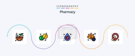 Illustration for Pharmacy Line Filled Flat 5 Icon Pack Including . bandage. pharmacy. band. weed - Royalty Free Image