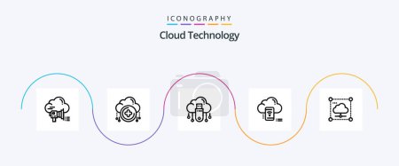 Illustration for Cloud Technology Line 5 Icon Pack Including data. mobile. plus. wifi. cloud - Royalty Free Image
