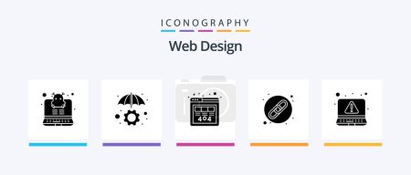 Téléchargez les illustrations : Web Design Glyph 5 Icon Pack Including . error. http. alert. link. Creative Icons Design - en licence libre de droit