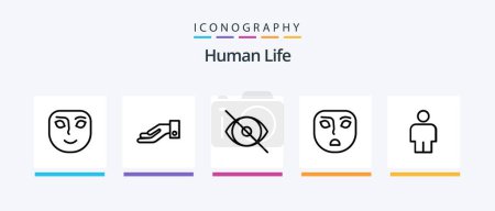 Téléchargez les illustrations : Human Line 5 Icon Pack Including . face. anonymous. emotion. hand. Creative Icons Design - en licence libre de droit