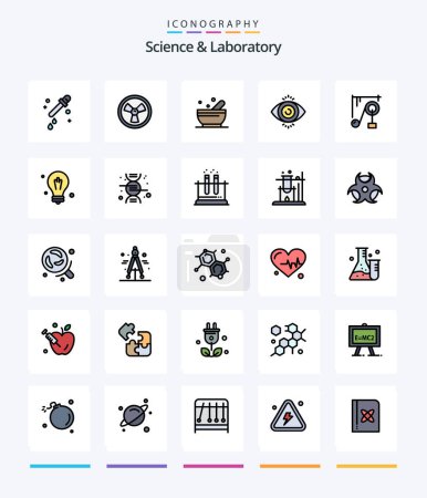 Illustration for Creative Science 25 Line FIlled icon pack  Such As idea. science machine. science. science. device - Royalty Free Image