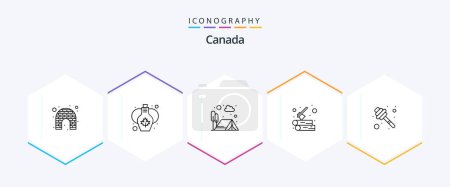 Illustration for Canada 25 Line icon pack including honey. outdoor. adventure. wood. log - Royalty Free Image