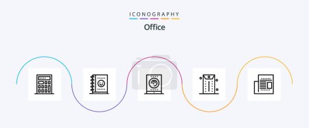 Illustration for Office Line 5 Icon Pack Including . business. read. newspaper - Royalty Free Image