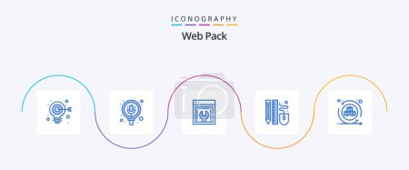 Illustration for Web Pack Blue 5 Icon Pack Including 3d environment. pencil. web advancement. pen. drawing - Royalty Free Image