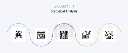 Illustration for Statistical Analysis Line 5 Icon Pack Including statistical. business. analysis. analytics. data analysis - Royalty Free Image