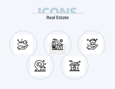 Illustration for Real Estate Line Icon Pack 5 Icon Design. . sound. key. real estate. real estate - Royalty Free Image