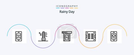 Ilustración de Rainy Line 5 Icon Pack Including chalk. drainage. rainy. drain. bathroom - Imagen libre de derechos