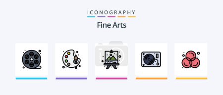Téléchargez les illustrations : Fine Arts Line Filled 5 Icon Pack Including video. arts. art. art. graphic. Creative Icons Design - en licence libre de droit