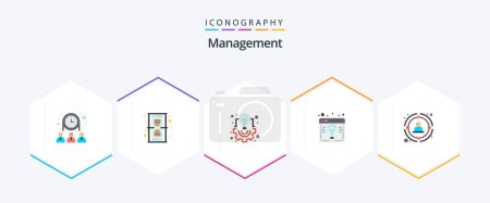 Illustration for Management 25 Flat icon pack including light bulb. idea. bulb. business idea. project management - Royalty Free Image