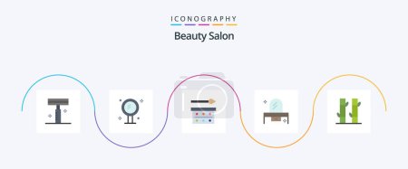 Ilustración de Beauty Salon Flat 5 Icon Pack Including dresser. bedroom. reflection. beauty. eye shadow - Imagen libre de derechos