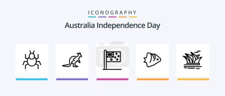 Ilustración de Australia Independence Day Line 5 Icon Pack Including country. sydney. location. harbour. bridge. Creative Icons Design - Imagen libre de derechos