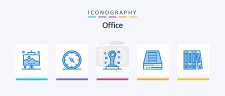 Illustration for Office Blue 5 Icon Pack Including . file. office. office. archive drawer. Creative Icons Design - Royalty Free Image