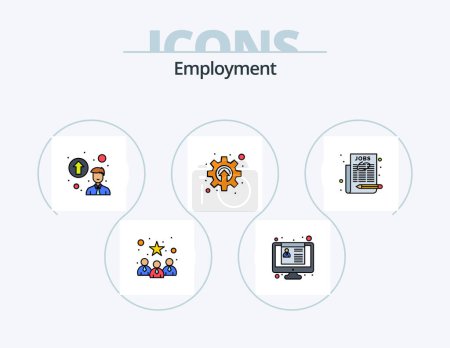 Illustration for Employment Line Filled Icon Pack 5 Icon Design. . office. job. case. security - Royalty Free Image
