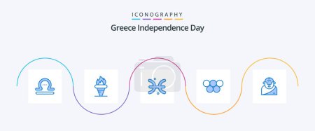Illustration for Greece Independence Day Blue 5 Icon Pack Including god. greek. olympic. greece. greece - Royalty Free Image