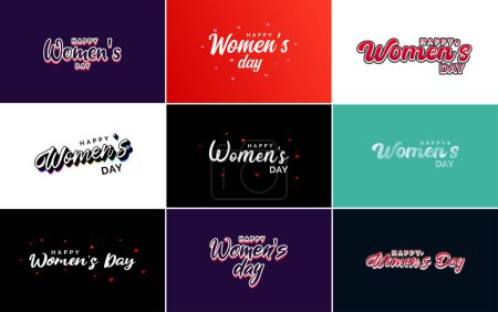 Ilustración de International Women's Day vector hand-written typography background - Imagen libre de derechos