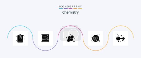 Illustration for Chemistry Glyph 5 Icon Pack Including lab. chemistry. atom. atoms. molecules - Royalty Free Image