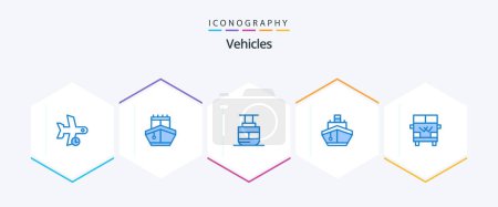 Illustration for Vehicles 25 Blue icon pack including vehicles. transport. vehicles. ship. vehicles - Royalty Free Image