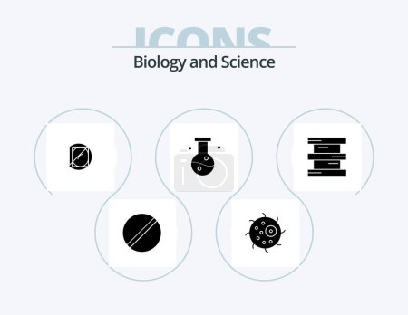 Illustration for Biology Glyph Icon Pack 5 Icon Design. science. compound. plant. chemistry. science - Royalty Free Image