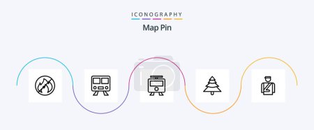 Illustration for Map Pin Line 5 Icon Pack Including . plant. man - Royalty Free Image