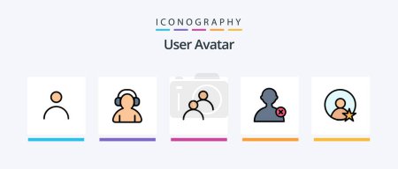 Téléchargez les illustrations : User Line Filled 5 Icon Pack Including . people. man. male. user. Creative Icons Design - en licence libre de droit