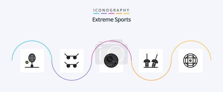 Illustration for Sport Line Filled Flat 5 Icon Pack Including . sport. sport. ball - Royalty Free Image