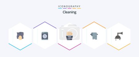 Ilustración de Cleaning 25 Flat icon pack including clean. tissue. washing. paper. washing - Imagen libre de derechos