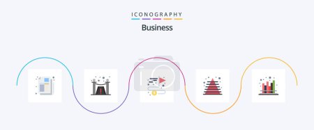 Illustration for Business Flat 5 Icon Pack Including market. economics. complete. business. marketing - Royalty Free Image