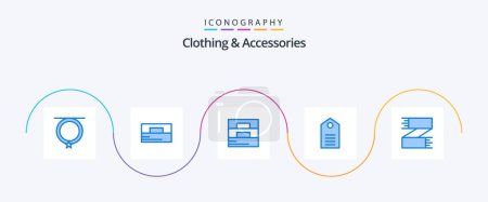 Ilustración de Clothing and Accessories Blue 5 Icon Pack Including scarf. clothes shop. clothes. clothes. wear - Imagen libre de derechos