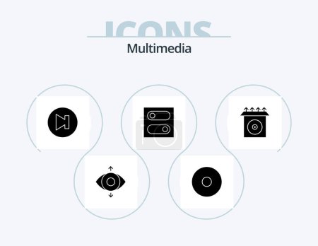 Téléchargez les illustrations : Multimedia Glyph Icon Pack 5 Icon Design. . control. . install - en licence libre de droit