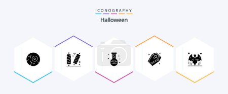 Illustration for Halloween 25 Glyph icon pack including scary. halloween. sweet. grave. halloween - Royalty Free Image